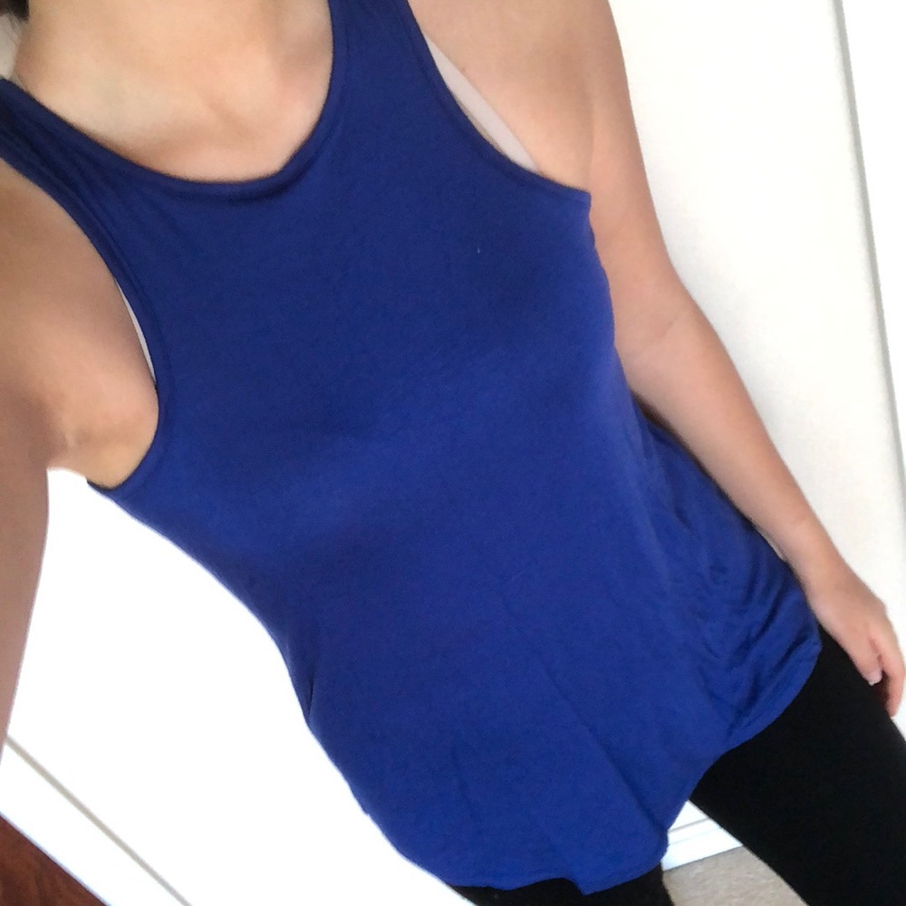 Long blue tank